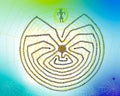 Pima Indean tribe Labyrinth, home decor, smart gift with fun, illustration.